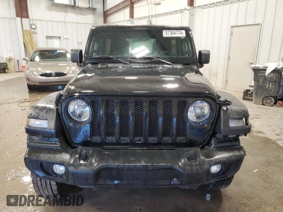 2022 Jeep Wrangler Unlimited Sport with VIN 1C4HJXDN9NW264238, listed as a Copart auction lot 87304774 with 33,217 mi miles and Salvage Title. Bid and sale history available at DreamBid. Image 5.