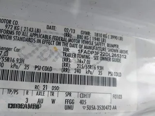 2013 Ford Focus SE with VIN 1FADP3F22DL265312, listed as a IAAI auction lot 41872863 with 217,052 mi miles. Bid and sale history available at carsss.com. Image 9.