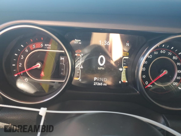 2022 Jeep Wrangler Unlimited Rubicon with VIN 1C4JJXFM6NW175930, listed as a Copart auction lot 80345034 with 27,265 mi miles and Salvage title. Bid and sale history available at DreamBid. Image 9.