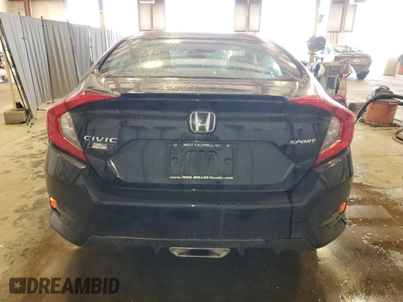 2019 Honda Civic Sport with VIN 2HGFC2F88KH514138, listed as a Copart auction lot 54598535 with 122,198 mi miles and Salvage title. Bid and sale history available at DreamBid. Image 6.
