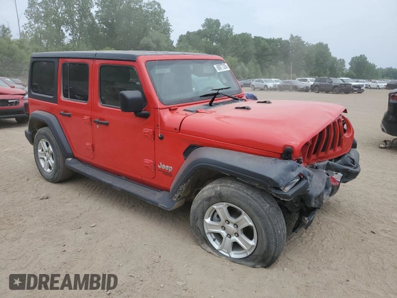 2020 Jeep Wrangler Unlimited Sport S with VIN 1C4HJXDG9LW285783, listed as a Copart auction lot 60877335 with 43,248 mi miles and Salvage title. Bid and sale history available at DreamBid. Image 4.