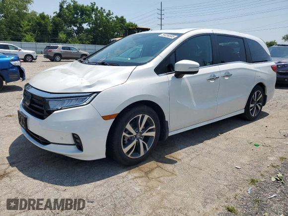 2023 Honda Odyssey Touring with VIN 5FNRL6H84PB016614, listed as a Copart auction lot 59336585 with 36,932 mi miles and Salvage title. Bid and sale history available at DreamBid. Image 1.