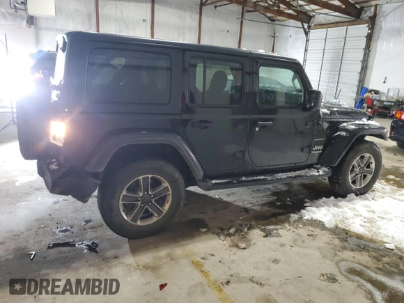 2020 Jeep Wrangler Unlimited Sahara with VIN 1C4HJXEN9LW214550, listed as a Copart auction lot 87586125 with 88,976 mi miles and Salvage Title. Bid and sale history available at carsss.com. Image 3.