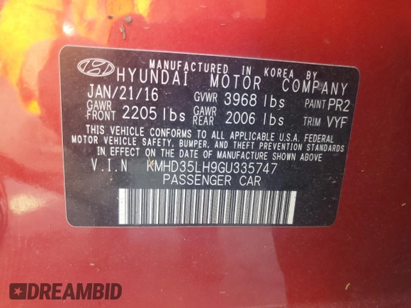 2016 Hyundai Elantra GT with VIN KMHD35LH9GU335747, listed as a Copart auction lot 67589134 with 116,599 mi miles and Salvage Title. Bid and sale history available at carsss.com. Image 13.