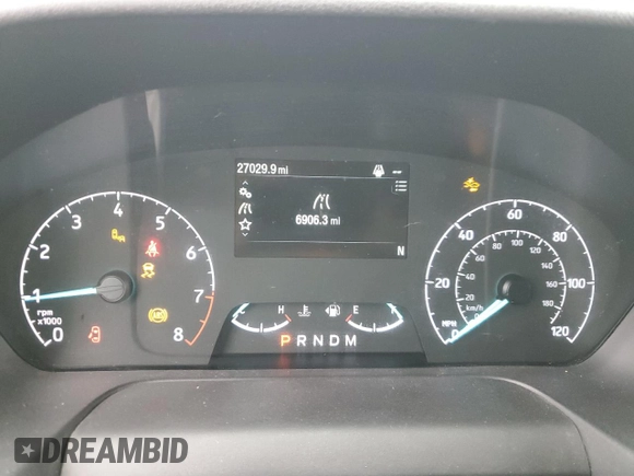 2020 Ford Transit Cargo with VIN 1FTBR3X87LKB26909, listed as a Copart auction lot 61000205 with 27,029 mi miles and Salvage title. Bid and sale history available at DreamBid. Image 9.