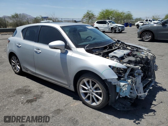 2012 Lexus CT 200h with VIN JTHKD5BH3C2093939, listed as a Copart auction lot 58173095 with 122,990 mi miles and Salvage title. Bid and sale history available at DreamBid. Image 4.