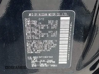 2012 Nissan Quest LE z VIN JN8AE2KP1C9041642, wystawiony jako IAAI lot #42271322 z przebiegiem 148 370 mil mil oraz . Historia ofert i sprzedaży dostępna na DreamBid. Obrazek 9.