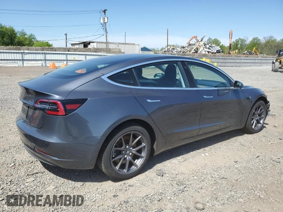 2018 Tesla Model 3 Long Range Battery with VIN 5YJ3E1EA4JF102085, listed as a Copart auction lot 54948625 with 74,786 mi miles and Salvage Title. Bid and sale history available at DreamBid. Image 3.
