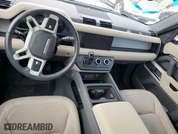 2023 Land Rover Defender SE with VIN SALEP7EU1P2186080, listed as a Copart auction lot 84107764 with 9,780 mi miles and Salvage title. Bid and sale history available at DreamBid. Image 8.
