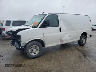 2023 Chevrolet Express Cargo Van with VIN 1GCWGAFP1P1249766, listed as a Copart auction lot 45777495 with 44,172 mi miles and Salvage Title. Bid and sale history available at carsss.com. Image 1.