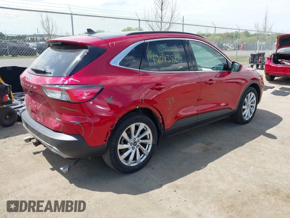 2021 Ford Escape Titanium Hybrid with VIN 1FMCU9DZ9MUA15184, listed as a IAAI auction lot 42093809 with 48,983 mi miles and . Bid and sale history available at DreamBid. Image 4.