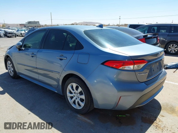 2022 Toyota Corolla LE with VIN JTDEPMAE8NJ227215, listed as a IAAI auction lot 41855168 with 24,563 mi miles and . Bid and sale history available at DreamBid. Image 3.
