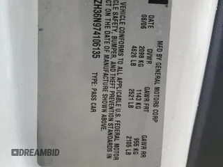 2007 Pontiac G6 GT z VIN 1G2ZH36N974106135, wystawiony jako Copart lot #55147765 z przebiegiem 65 112 mil mil oraz Szkoda całkowita • Salvage title. Historia ofert i sprzedaży dostępna na DreamBid. Obrazek 12.