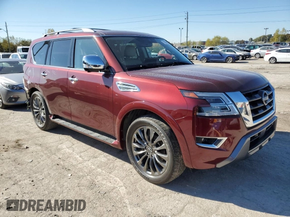 2023 Nissan Armada Platinum z VIN JN8AY2DB8P9830319, wystawiony jako Copart lot #76364214 z przebiegiem 39 534 mil mil oraz Szkoda całkowita • Salvage title. Historia ofert i sprzedaży dostępna na DreamBid. Obrazek 4.