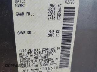 2020 Nissan Altima S with VIN 1N4BL4BV6LC236578, listed as a Copart auction lot 48825645 with 136,267 mi miles and Salvage Title. Bid and sale history available at carsss.com. Image 14.