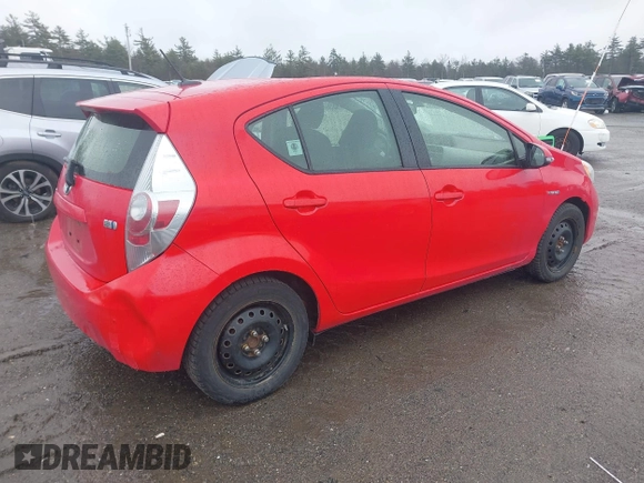 2012 Toyota Prius One with VIN JTDKDTB31C1524326, listed as a IAAI auction lot 41950024 with 60,317 mi miles. Bid and sale history available at carsss.com. Image 4.