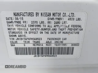 2015 Infiniti Q50 Premium with VIN JN1BV7AP6FM349523, listed as a IAAI auction lot 40940482 with 96,577 mi miles and . Bid and sale history available at DreamBid. Image 9.