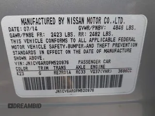 2015 Infiniti Q40 with VIN JN1CV6AR0FM520976, listed as a IAAI auction lot 42057816 with Not Provided miles and . Bid and sale history available at DreamBid. Image 9.