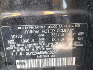 2021 Hyundai Accent SE с VIN 3KPC24A65ME132671, выставлен на аукционе Copart как лот 48342265 с пробегом 77 304 миль миль и Списание • Salvage title. История ставок и продаж доступна на DreamBid. Изображение 12.