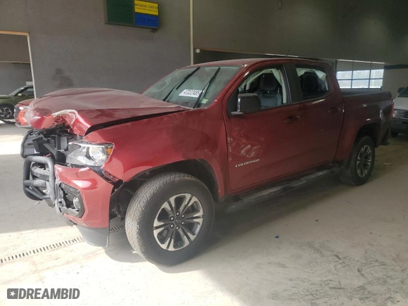 2021 Chevrolet Colorado 4WD Z71 with VIN 1GCGTDEN5M1227587, listed as a Copart auction lot 47032485 with 52,821 mi miles and Salvage Title. Bid and sale history available at carsss.com. Image 1.