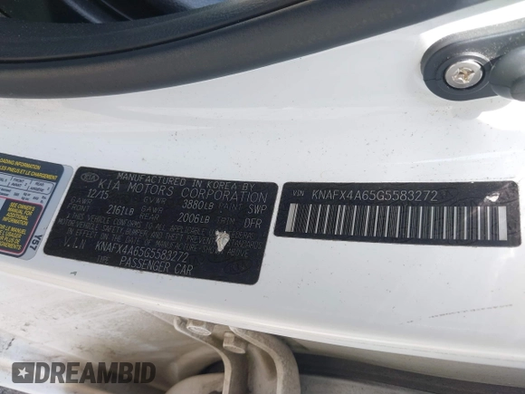 2016 Kia Forte LX z VIN KNAFX4A65G5583272, wystawiony jako IAAI lot #42086277 z przebiegiem 103 933 mil mil oraz . Historia ofert i sprzedaży dostępna na DreamBid. Obrazek 9.