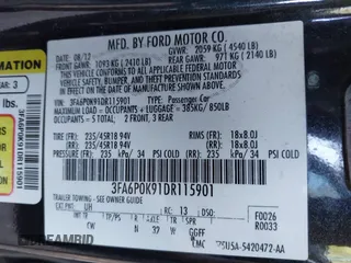 2013 Ford Fusion Titanium with VIN 3FA6P0K91DR115901, listed as a IAAI auction lot 42779096 with 191,451 mi miles and . Bid and sale history available at DreamBid. Image 9.