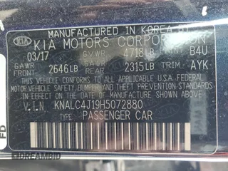 2017 Kia Cadenza Technology with VIN KNALC4J19H5072880, listed as a Copart auction lot 71774684 with 121,197 mi miles and Salvage Title. Bid and sale history available at carsss.com. Image 13.