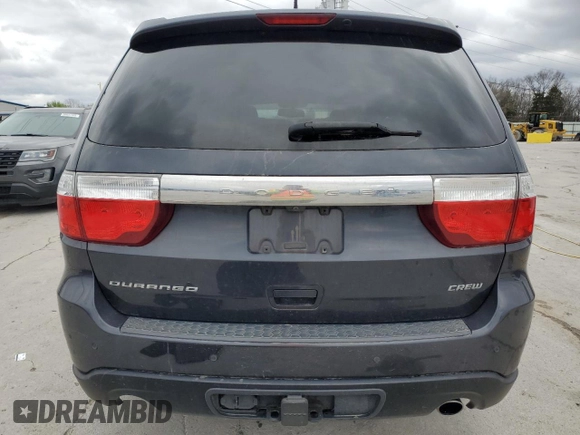 2012 Dodge Durango Crew with VIN 1C4RDHDG2CC336205, listed as a Copart auction lot 49798075 with 160,804 mi miles and Salvage Title. Bid and sale history available at DreamBid. Image 6.