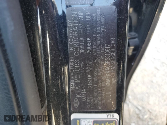 2015 Kia Forte LX with VIN KNAFK4A65F5313617, listed as a Copart auction lot 49491135 with 83,709 mi miles and Salvage Title. Bid and sale history available at carsss.com. Image 13.