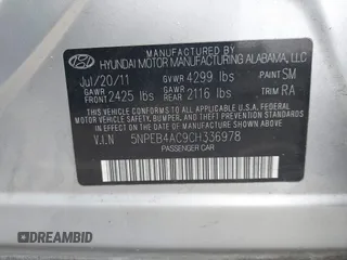 2012 Hyundai Sonata GLS z VIN 5NPEB4AC9CH336978, wystawiony jako IAAI lot #42116129 z przebiegiem 253 028 mil mil oraz . Historia ofert i sprzedaży dostępna na DreamBid. Obrazek 9.