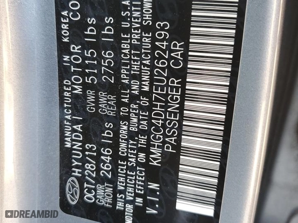 2014 Hyundai Genesis 5.0L R-Spec with VIN KMHGC4DH7EU262493, listed as a Copart auction lot 75035944 with 101,715 mi miles and Clean Title. Bid and sale history available at carsss.com. Image 12.