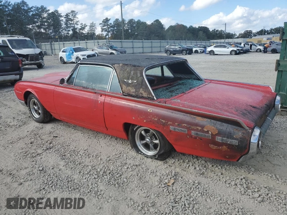 1962 Ford Thunderbird with VIN 2Y87Z133196, listed as a Copart auction lot 79568844 with 1,738 mi miles and Salvage Title. Bid and sale history available at DreamBid. Image 2.
