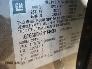2017 GMC Canyon 2WD SLT z VIN 1GTG5DEN2H1148667, wystawiony jako Copart lot #54824735 z przebiegiem 36 861 mil mil oraz Szkody całkowita. Historia ofert i sprzedaży dostępna na DreamBid. Obrazek 12.