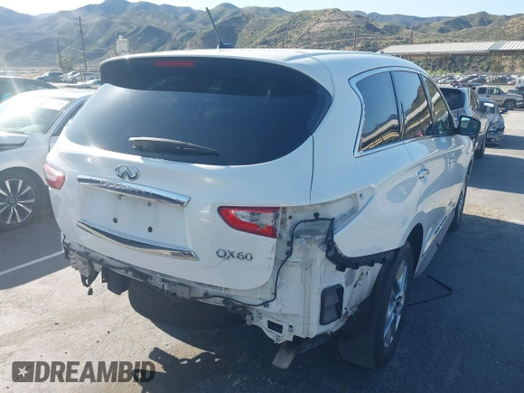 2014 Infiniti QX60 with VIN 5N1AL0MN1EC548883, listed as a IAAI auction lot 41965454 with 119,324 mi miles. Bid and sale history available at carsss.com. Image 4.