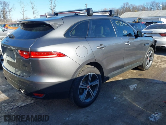 2017 Jaguar F-Pace 35t Prestige with VIN SADCK2BV8HA897199, listed as a IAAI auction lot 41315172 with 77,348 mi miles and . Bid and sale history available at DreamBid. Image 4.