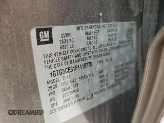 2015 GMC Canyon 2WD SLT with VIN 1GTG5CE31F1118775, listed as a Copart auction lot 45272905 with 119,639 mi miles and Salvage Title. Bid and sale history available at carsss.com. Image 12.