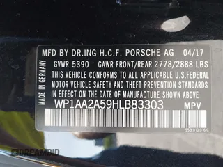 2017 Porsche Macan with VIN WP1AA2A59HLB83303, listed as a IAAI auction lot 42077782 with 90,344 mi miles and . Bid and sale history available at DreamBid. Image 9.