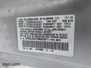 2011 Honda Odyssey LX with VIN 5FNRL5H27BB023071, listed as a IAAI auction lot 41716556 with 162,955 mi miles. Bid and sale history available at carsss.com. Image 9.