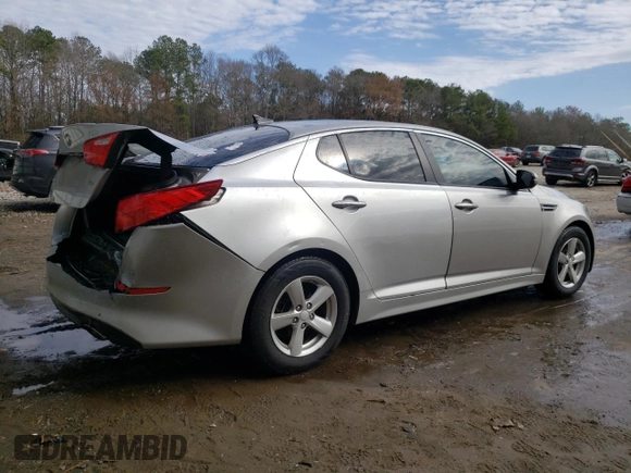 2015 Kia Optima LX with VIN 5XXGM4A79FG477622, listed as a Copart auction lot 44772515 with 201,923 mi miles and Salvage Title. Bid and sale history available at DreamBid. Image 3.