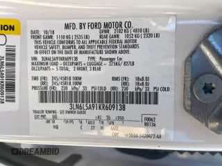 2019 Lincoln MKZ Standard with VIN 3LN6L5A91KR609138, listed as a Copart auction lot 47172775 with 81,854 mi miles and Salvage Title. Bid and sale history available at carsss.com. Image 10.