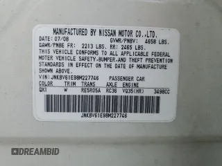 2008 Infiniti G35 Journey with VIN JNKBV61E98M227746, listed as a Copart auction lot 51307885 with 103,962 mi miles and Salvage Title. Bid and sale history available at DreamBid. Image 12.