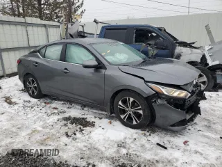 2021 Nissan Sentra SV with VIN 3N1AB8CV1MY220475, listed as a Copart auction lot 43000895 with 46,058 mi miles and Salvage Title. Bid and sale history available at DreamBid. Image 4.