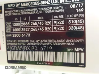 2018 Mercedes-Benz GLE 350 z VIN 4JGDA5JBXJB016719, wystawiony jako IAAI lot #42282639 z przebiegiem 83 354 mil mil oraz . Historia ofert i sprzedaży dostępna na DreamBid. Obrazek 9.