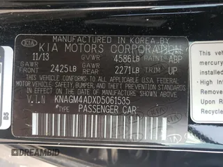 2013 Kia Optima EX with VIN KNAGM4ADXD5061535, listed as a Copart auction lot 65505935 with 136,092 mi miles and Clean title. Bid and sale history available at DreamBid. Image 12.
