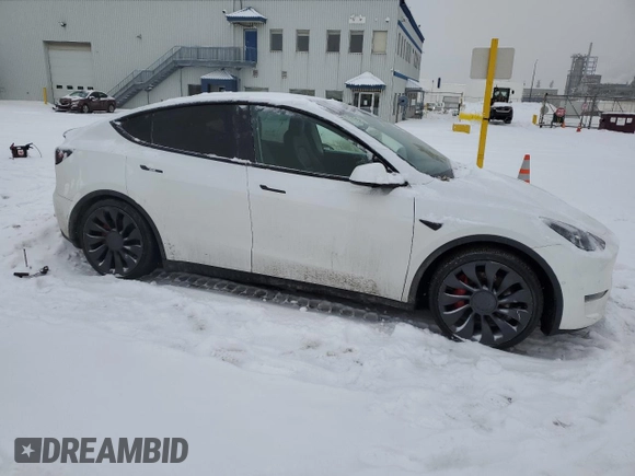 2022 Tesla Model Y Performance with VIN 7SAYGDEF4NF378191, listed as a Copart auction lot 42691915 with Not Provided miles and Salvage Title. Bid and sale history available at DreamBid. Image 4.