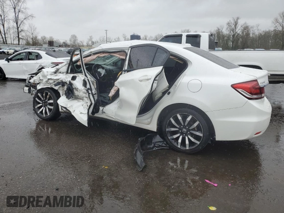 2015 Honda Civic EX-L with VIN 19XFB2F96FE021585, listed as a Copart auction lot 50230195 with 134,260 mi miles and Salvage Title. Bid and sale history available at DreamBid. Image 2.