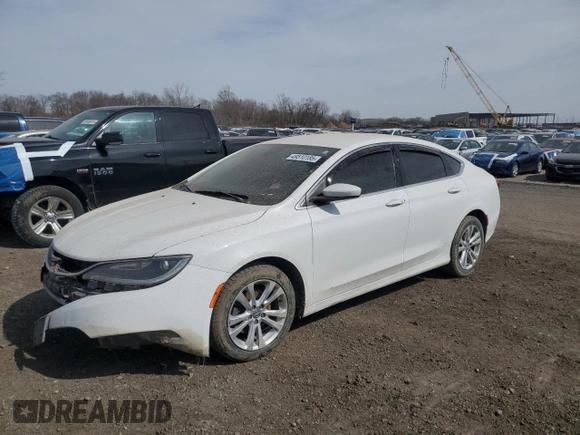 2015 Chrysler 200 Limited with VIN 1C3CCCAB1FN612827, listed as a Copart auction lot 49510185 with 112,217 mi miles and Salvage Title. Bid and sale history available at carsss.com. Image 1.