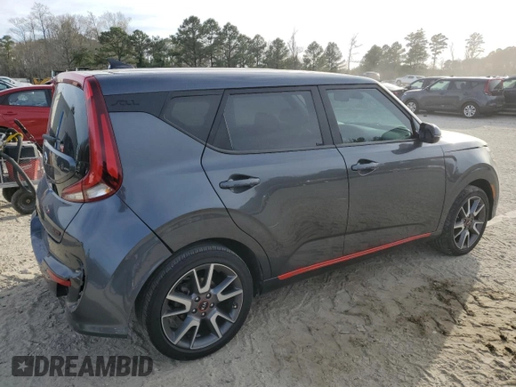2021 Kia Soul GT-Line with VIN KNDJ63AUXM7788708, listed as a Copart auction lot 49803175 with 47,564 mi miles and Salvage Title. Bid and sale history available at DreamBid. Image 3.