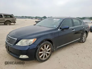 2008 Lexus LS 460 with VIN JTHBL46F385082774, listed as a Copart auction lot 57446015 with 195,602 mi miles and Salvage title. Bid and sale history available at DreamBid. Image 1.
