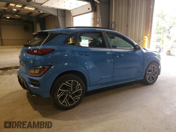 2022 Hyundai Kona N Line with VIN KM8K3CA34NU902544, listed as a Copart auction lot 58210315 with 57,899 mi miles and Salvage title. Bid and sale history available at DreamBid. Image 3.
